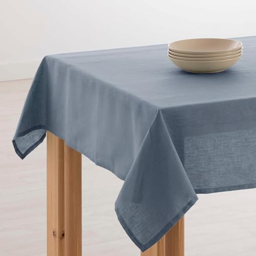 Belum Anti-Flecken-Tischdecke, Leinen, 100% Denim Blue, rechteckig, Harz-Tischdecke, wasserabweisend, in verschiedenen Größen, Leinen-Tischdecken für Innen und Außen, 200 x 150 cm von BL BELUM