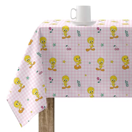 Belum Tischdecke, harzbeschichtet, 250 x 140 cm, fleckenabweisend, Modell Tweety 2, Rosa, Tischdecke ohne Wachstuch von BL BELUM