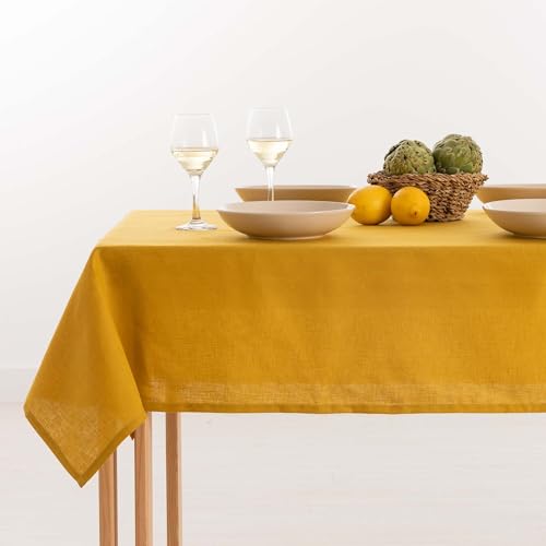 Belum | Tischdecke, schmutzabweisend, Leinen, 100% Mustard, 300 x 150 cm, rechteckig, Harz | Wasserdichte Tischdecke in verschiedenen Größen | Tischdecken aus Leinen für den Innen- und Außenbereich Belum | Tischdecke, schmutzabweisend, Leinen, 100% Mustard, 300 x 150 cm, rechteckig, Harz | Wasserdichte Tischdecke in verschiedenen Größen | Tischdecken aus Leinen für den Innen- und Außenbereich von BL BELUM