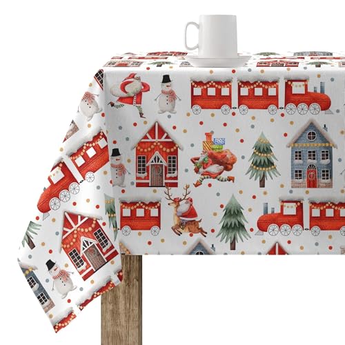 Belum Tischdecke Weihnachten, 250 x 140 cm, 100% Baumwolle, harzbeschichtet, schmutzabweisend, Modell Merry Christmas 66 von BL BELUM