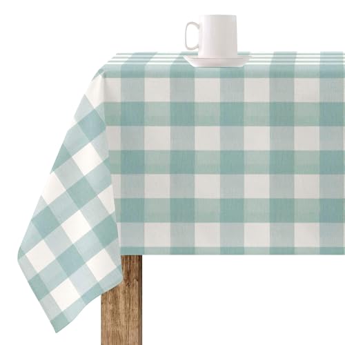 Belum Tischdecke aus Harz, fleckenabweisend, 550-12, kariert, Größe 155 x 155 cm, fleckenabweisende Tischdecke, Vichy Mint, Tischdecke aus 100% Bio-Baumwolle von BL BELUM