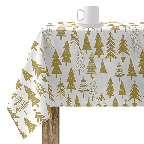 Belum Tischdecke für Weihnachten, 200 x 140 cm, 100% Baumwolle, harzbeschichtet, schmutzabweisend, Modell Christmas 31 Gold von BL BELUM