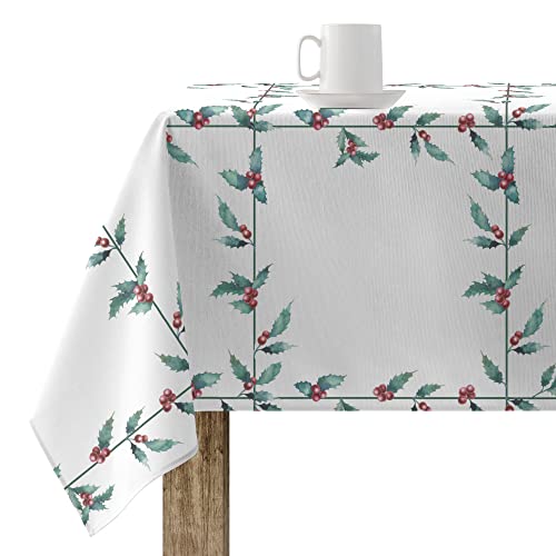 Belum Tischdecke für Weihnachten, 300 x 140 cm, 100% Baumwolle, harzbeschichtet, schmutzabweisend, Modell White Christmas 1 von BL BELUM