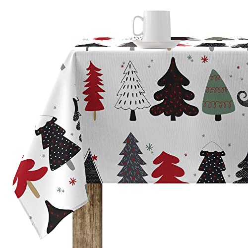 Belum Weihnachten Tischdecke XL 180 x 200 cm, 100% Baumwolle, harzbeschichtet, schmutzabweisend, Modell Merry Christmas 14 von BL BELUM