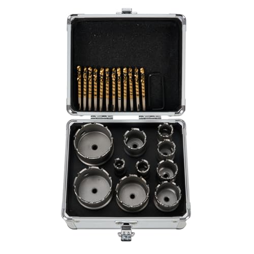 BLACK CANYON 12-teiliges Hartmetall-Lochsägen-Set, robustes Lochsägen-Set mit Hartmetall-Lochschneidern und Zentrierbohrern, für Edelstahl/Gusseisen/Kohlenstoffstahl/Aluminium/Metall (1,6 cm bis 5,4 BLACK CANYON 12-teiliges Hartmetall-Lochsägen-Set, robustes Lochsägen-Set mit Hartmetall-Lochschneidern und Zentrierbohrern, für Edelstahl/Gusseisen/Kohlenstoffstahl/Aluminium/Metall (1,6 cm bis 5,4 von BLACK CANYON