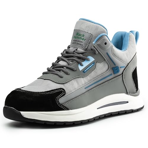 BLACK HAMMER Herren Sicherheitsschuhe, Leichte Wasserabweisend, rutschfest, Outdoor-Arbeitsschuhe, Ideal für Lagerhaltung, Trekking und Beruf, Entwickelt für Schwierige Jobs S1P SRC 2400 (46 EU) von BLACK HAMMER