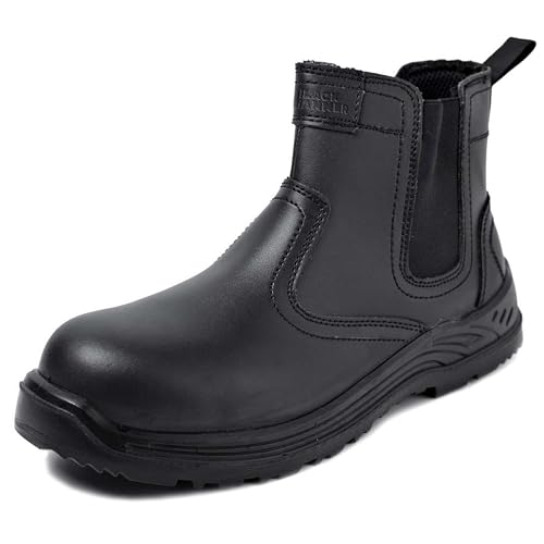 BLACK HAMMER Herren Sicherheitsstiefel Chelsea Arbeitsschuhe Leder Stahl Zehenkappe Arbeitsknöchel Leichtes Schuhwerk ESD S3 SRC 8872 (42 EU) von BLACK HAMMER