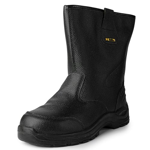 BLACK HAMMER Rigger-Stiefel für Herren Sicherheitsarbeitsschuhe mit Stahlkappe Arbeitskleidung für Lager und Fachmann Ideal für tägliche Arbeiten Schuhwerk Rutschfest Wasserbeständig S3 Iron (46 EU) BLACK HAMMER Rigger-Stiefel für Herren Sicherheitsarbeitsschuhe mit Stahlkappe Arbeitskleidung für Lager und Fachmann Ideal für tägliche Arbeiten Schuhwerk Rutschfest Wasserbeständig S3 Iron (46 EU) von BLACK HAMMER