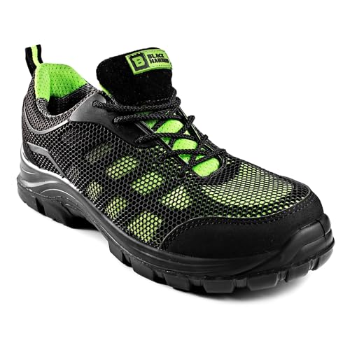 BLACK HAMMER Sicherheitsschuhe Herren Wasserdicht Ultraleichte Verbundwerkstoff Metallfrei Zehenkappe Kevlar Mittelsohle Arbeitsschuhe Knöchel Wanderer S3 SRC 8007 (44 EU) von BLACK HAMMER