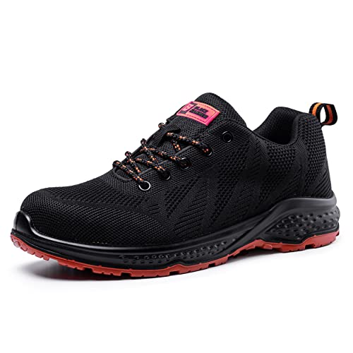 BLACK HAMMER Sicherheitsschuhe für Herren mit Stahlkappe S1P rutschfeste SRC Leichte Stahlzwischensohle Atmungsaktive Schuhe Knöchel Wandern 2292 Orange (42 EU) von BLACK HAMMER