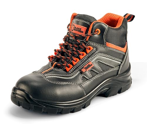BLACK HAMMER Sicherheitsstiefel Herren S3 SRC Sicherheit Stiefel Verbundstoff Kappe Und Kevlar Zwischensohle Atmungsaktiv Leicht Arbeitsschuhe Metallfrei Knöchelhoch Wanderschuhe 8852 (47 EU) von BLACK HAMMER