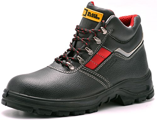 BLACK HAMMER Sicherheitsstiefel Herren S3 SRC Stahlkappe Arbeitsschuhe Knöchelhoch Leder Sicherheitsschuhe Schwarz Leicht 5993 (45 EU) von BLACK HAMMER