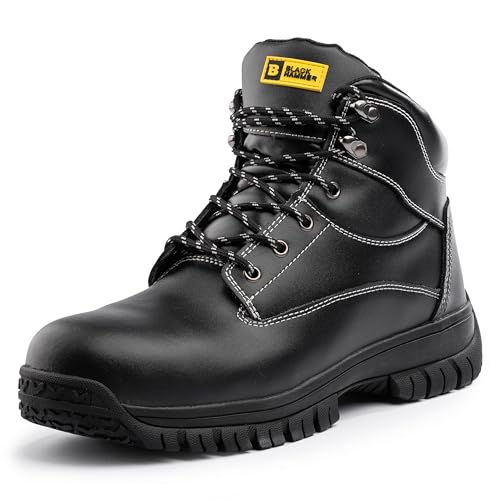 BLACK HAMMER Sicherheitsstiefel für Männer - Stahlkappe und Zwischensohlenschutz, Rutschfest und antistatisch, Ideal für Outdoor-Aktivitäten Entwickelt für Stil und Komfort bei der Arbeit Max (40 EU) von BLACK HAMMER