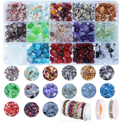 BLAESIFF Edelsteine Perlen Zum Auffädeln, 15 Farben Naturstein Perlen, 5–8 mm Halbedelsteine Perlen Perlenset Beads für DIY Schmuck, Halsketten, Armbänder, Ohrringe Herstellung BLAESIFF Edelsteine Perlen Zum Auffädeln, 15 Farben Naturstein Perlen, 5–8 mm Halbedelsteine Perlen Perlenset Beads für DIY Schmuck, Halsketten, Armbänder, Ohrringe Herstellung von BLAESIFF
