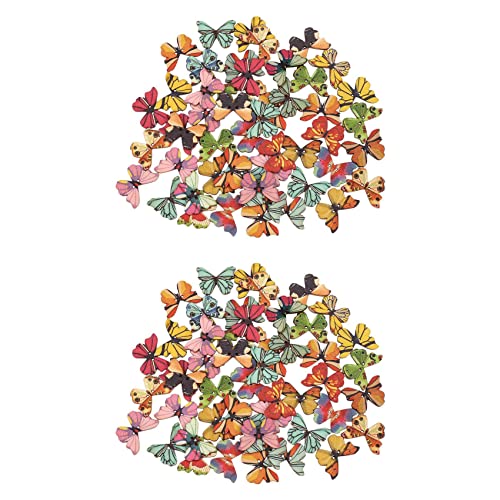 BLASHRD 100 Stück 2 LöCher Gemischt Schmetterling Holzknopf NäHen Scrapbooking DIY BLASHRD 100 Stück 2 LöCher Gemischt Schmetterling Holzknopf NäHen Scrapbooking DIY von BLASHRD