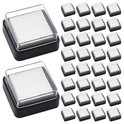 BLASHRD 30 Stück Leere Stempelkissen Ohne Tinte, Mini-Stempelkissen mit Fingerabdruckschwamm, Schwarzer, Schnelltrocknender Schaumstoff, Unbedruckte Kissen BLASHRD 30 Stück Leere Stempelkissen Ohne Tinte, Mini-Stempelkissen mit Fingerabdruckschwamm, Schwarzer, Schnelltrocknender Schaumstoff, Unbedruckte Kissen von BLASHRD