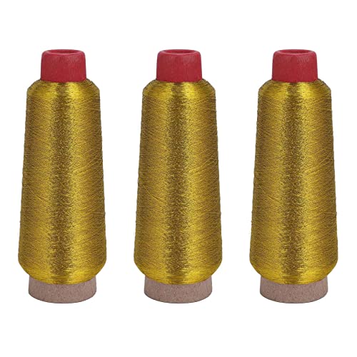 BLASHRD 3X Computer Kreuzstich-Stickgarne 3000M Naehgarn Linie Textile Metallic Garn Woven Stickerei Linie Golden BLASHRD 3X Computer Kreuzstich-Stickgarne 3000M Naehgarn Linie Textile Metallic Garn Woven Stickerei Linie Golden von BLASHRD