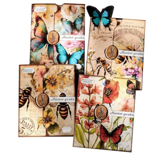 BLASHRD 80 Blatt Scrapbook-Papier im Vintage-Stil mit Schmetterlingen, Honigbienen, Blumen und Garten - Ästhetisches Junk Journal-Dekorpapier BLASHRD 80 Blatt Scrapbook-Papier im Vintage-Stil mit Schmetterlingen, Honigbienen, Blumen und Garten - Ästhetisches Junk Journal-Dekorpapier von BLASHRD