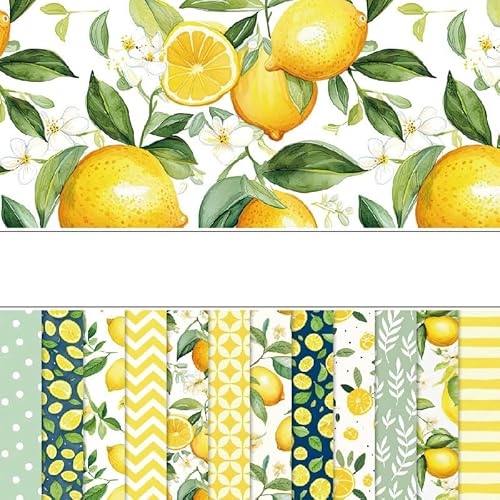 BLEDS Lemonade Sommer-Papierblock, 15,2 x 15,2 cm, 24 Blatt, 160 g/m², schwerer Karton, 12 Blumen-Designs von BLEDS