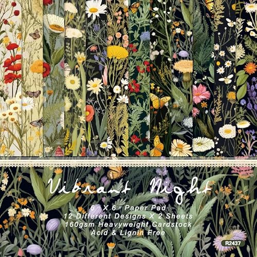 BLEDS Scrapbook-Papierblock, 15,2 x 15,2 cm, 24 Blatt, florales Schmetterling-Design, 160 g/m², schwerer Karton BLEDS Scrapbook-Papierblock, 15,2 x 15,2 cm, 24 Blatt, florales Schmetterling-Design, 160 g/m², schwerer Karton von BLEDS