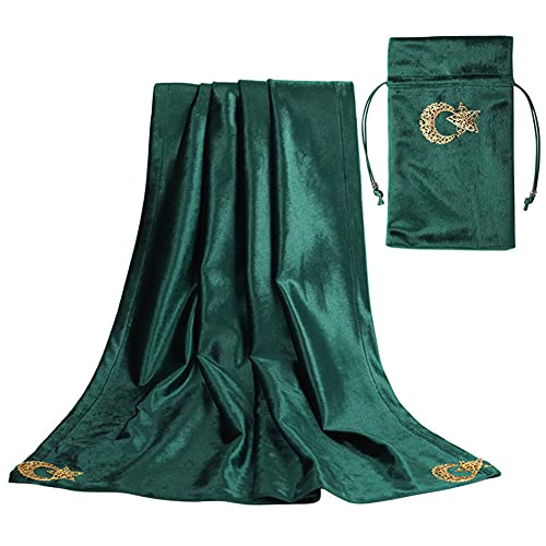 BLESSUME Altar Tarotkarte Tischdecke mit Tarottasche Wahrsagung Wicca Samt (grün 9) von BLESSUME