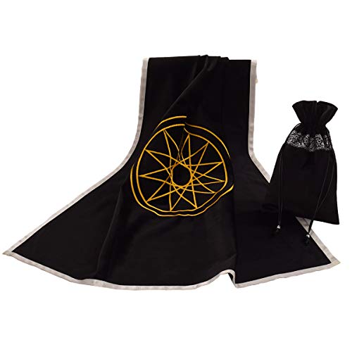 BLESSUME Tarot Tischdecke mit Tarot Tasche (Schwarz 3) von BLESSUME
