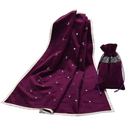 BLESSUME Tarot Tischdecke mit Tarot Tasche Velvet (Violett 2) von BLESSUME
