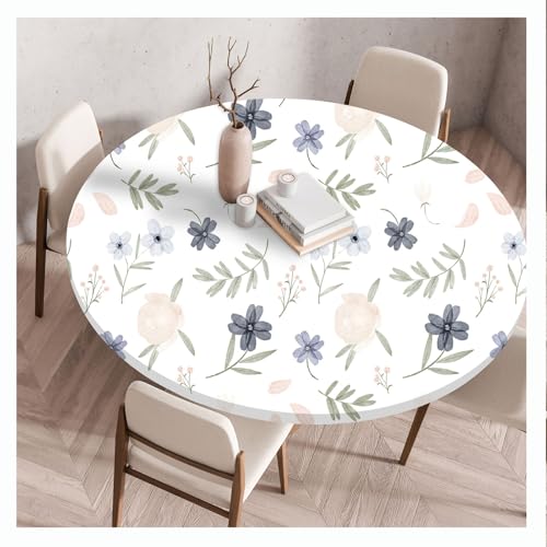 Tischdecke Outdoor,Outdoor Runde Tischdecke mit Gummizug - abwaschbar Elastisch Garten tischdecke, Elastisch Rund Abwaschbar Tischdecken, Garten Tischdecke (Style 29,70cm(27.6in)) von BLGVGKLPNT