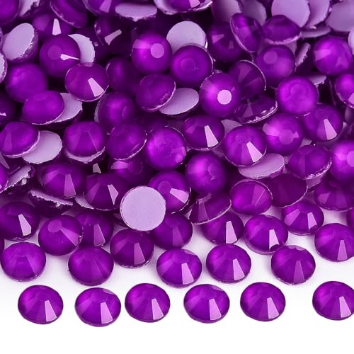 BLINGINBOX Hotfix Strasssteine für Kleidung, Hotfix-Strasssteine, Kristall-Edelsteine für Bastelarbeiten, Dekoration, Dk.Amethyst Neon, SS10, 1440 Stück von BLINGINBOX