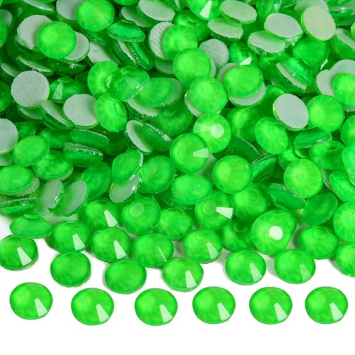BLINGINBOX Hotfix Strasssteine für Kleidung, Hotfix-Strasssteine, Kristallsteine für Bastelarbeiten, Dekoration, Smaragd-Neon, SS10, 1440 Stück von BLINGINBOX
