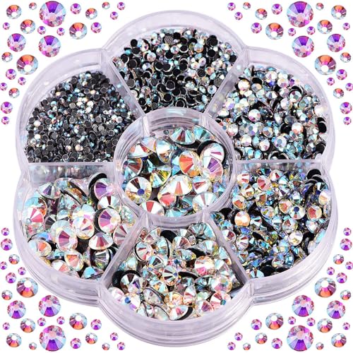 Blinginbox 3000 Stück gemischte Größen Kristalle AB DMC Hot Fix Strass Glas Strass Rot Hotfix Strasssteine zum Aufbügeln... Mixed size(ss6-ss30) Crystal-AB von BLINGINBOX