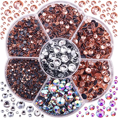 Blinginbox 3000 Stück gemischte Größen Kristalle AB DMC Hot Fix Strass Glas Strass Rot Hotfix Strasssteine zum Aufbügeln... Mixed size(ss6-ss30) champagnerfarben von BLINGINBOX
