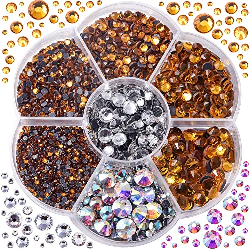 Blinginbox 3000 Stück gemischte Größen Kristalle AB DMC Hot Fix Strass Glas Strass Rot Hotfix Strasssteine zum Aufbügeln... Mixed size(ss6-ss30) topaz von BLINGINBOX