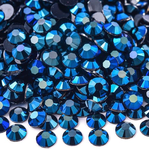 Blinginbox 5000 Stück 3 mm AB-Harz-Strasssteine mit flacher Rückseite, runde Gelee-Strasssteine für Nägel, Gesicht, Make-up, Becher, DIY Handwerk (Montana AB) von BLINGINBOX