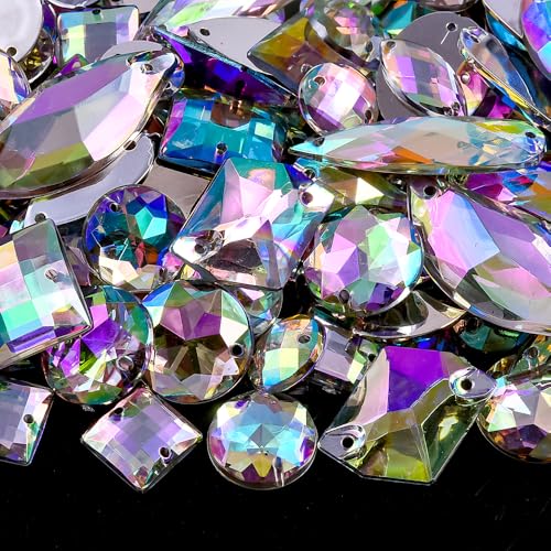Blinginbox Acryl-Strasssteine zum Aufnähen mit flacher Rückseite, mit 2 Löchern, verschiedene Formen und Größen, mehrfarbig, Schmucksteine für Kleidung, DIY, Handwerk, Kleider, Schuhe, Taschen, Blinginbox Acryl-Strasssteine zum Aufnähen mit flacher Rückseite, mit 2 Löchern, verschiedene Formen und Größen, mehrfarbig, Schmucksteine für Kleidung, DIY, Handwerk, Kleider, Schuhe, Taschen, von BLINGINBOX