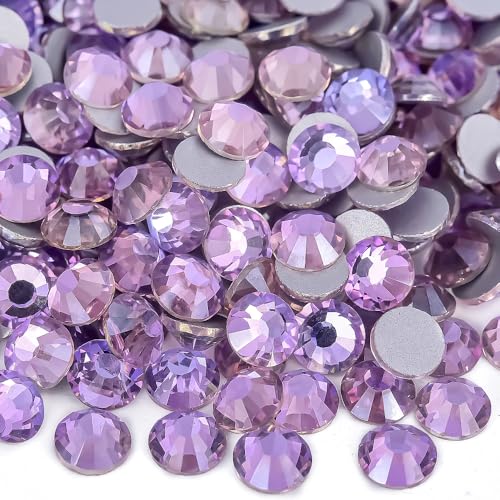 Blinginbox Strasssteine mit flacher Rückseite, runde Edelsteine für Nagelkunst und Bastelarbeiten, Klebebefestigung, Luftviolett (6,4–6,6 mm), SS30/288 Stück von BLINGINBOX