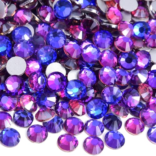 Blinginbox Strasssteine mit flacher Rückseite, runde Edelsteine für Nagelkunst und Bastelarbeiten, Klebebefestigung, violetter Samt (6,4–6,6 mm), SS30/288 Stück von BLINGINBOX
