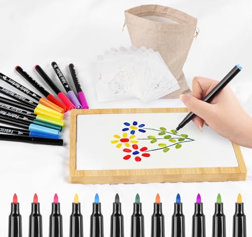 BLISSIQUEE Faltenfreies Bambus Spannrahmen für Textilmalerei -Bemalen Zubehör mit Textilstifte Waschmaschinenfest und 10 Tier-Schablonen - Ideal für T-Shirts, Stofftaschen und DIY-Projekte BLISSIQUEE Faltenfreies Bambus Spannrahmen für Textilmalerei -Bemalen Zubehör mit Textilstifte Waschmaschinenfest und 10 Tier-Schablonen - Ideal für T-Shirts, Stofftaschen und DIY-Projekte von BLISSIQUEE