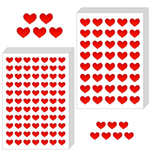 BLMHTWO 1404 Stück Sticker Herzen, Aufkleber Herz Rote Belohnungsaufkleber Selbstklebend Herz Sticker für Umschläge Geschenkverpackungen Scrapbooking Hochzeitsdekoration von BLMHTWO