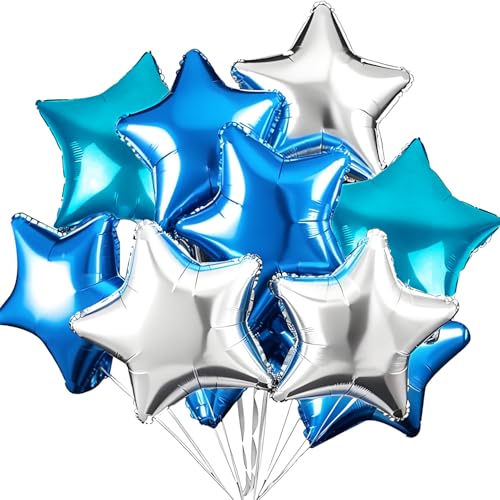 15 Stk. Sternfolienballons, 5 Dunkelblau + 5 Hellblau + 5 Silber, 18 Zoll Aluminium-Ballon für Helium, Pentagramm-Ballon für Männer, Jungen, Geburtstag, Jubiläums-, Abschlussfeierdekoration 15 Stk. Sternfolienballons, 5 Dunkelblau + 5 Hellblau + 5 Silber, 18 Zoll Aluminium-Ballon für Helium, Pentagramm-Ballon für Männer, Jungen, Geburtstag, Jubiläums-, Abschlussfeierdekoration von BLNC