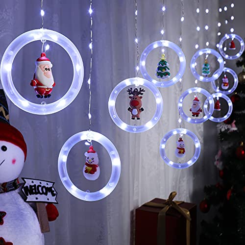 BLOOMWIN Lichtervorhang 3x0,65M Lichterkettenvorhang LED Lichterkette 8 Modi USB Weihnachtsbeleuchtung Stimmungslichter Fenster Weihnachten Feiertage Fensterdeko Dekobeleuchtungkette Innen Kaltweiß von BLOOMWIN