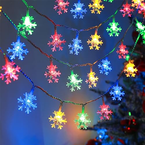 BLOOMWIN Solar Lichterkette Aussen Weihnachten - 6,5m 30 LED Solar Weihnachtsbeleuchtung Außen, Wetterfest Schneeflocken Lichterkette Außen, Solarleuchten Weihnachtsdeko Outdoor, Bunt BLOOMWIN Solar Lichterkette Aussen Weihnachten - 6,5m 30 LED Solar Weihnachtsbeleuchtung Außen, Wetterfest Schneeflocken Lichterkette Außen, Solarleuchten Weihnachtsdeko Outdoor, Bunt von BLOOMWIN
