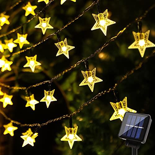 BLOOMWIN Solar Lichterketten, Sterne LED Lichterkette Außen, Lichterkette Garten Stern, Solar Beleuchtung Lichterkette Weihnachtsbeleuchtung Weihnachtsdeko für Party, Weihnachten, Outdoor, Warmweiß von BLOOMWIN
