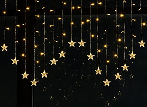 BLOOMWIN Sterne Lichterkette Weihnachten Warmweiß 2x1M, Lichtervorhang Weihnachtsbeleuchtung Fenster, Lichterkette Weihnachtsdeko Fenster Innen, 8 Modi 104 LEDs USB Lichterkettenvorhang BLOOMWIN Sterne Lichterkette Weihnachten Warmweiß 2x1M, Lichtervorhang Weihnachtsbeleuchtung Fenster, Lichterkette Weihnachtsdeko Fenster Innen, 8 Modi 104 LEDs USB Lichterkettenvorhang von BLOOMWIN