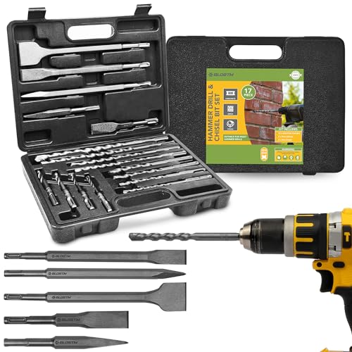 BLOSTM SDS Plus Bohrer Set 17-teilig - SDS-Meißel-Bits und Hammerbohrer-Bits mit kompaktem Aufbewahrungskoffer für Beton, Fliesen, Ziegel und mehr BLOSTM SDS Plus Bohrer Set 17-teilig - SDS-Meißel-Bits und Hammerbohrer-Bits mit kompaktem Aufbewahrungskoffer für Beton, Fliesen, Ziegel und mehr von BLOSTM