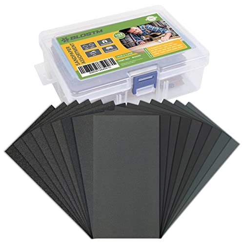 BLOSTM Schleifpapier Set 102 Stück - Schleifpapier Fein bis Grob Körnung von 60 bis 3000 für Holz & Metall - 3 x 5.5 Zoll BLOSTM Schleifpapier Set 102 Stück - Schleifpapier Fein bis Grob Körnung von 60 bis 3000 für Holz & Metall - 3 x 5.5 Zoll von BLOSTM