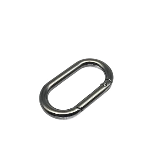 5 Stück ovaler Feder-O-Ring, zu öffnende Ledertasche, Handtasche, Schnalle, verbinden Sie Schlüsselanhänger, Anhänger, Schlüssel, Hundekette, Schnappverschluss, Clip-Karabiner (Color : Gun black, Si von BLPOTA