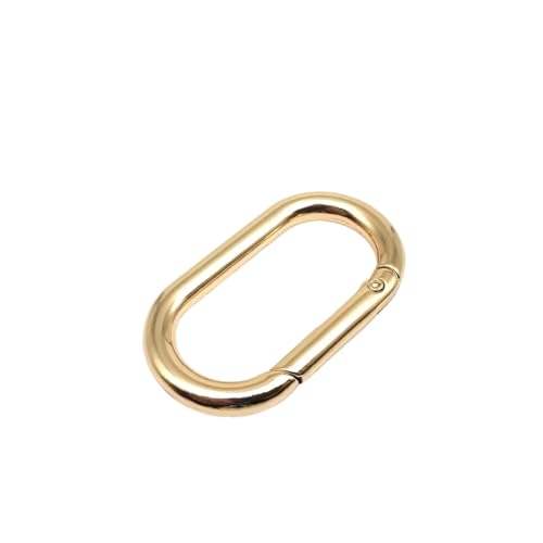 5 Stück ovaler Feder-O-Ring, zu öffnende Ledertasche, Handtasche, Schnalle, verbinden Sie Schlüsselanhänger, Anhänger, Schlüssel, Hundekette, Schnappverschluss, Clip-Karabiner (Color : Light gold, S von BLPOTA