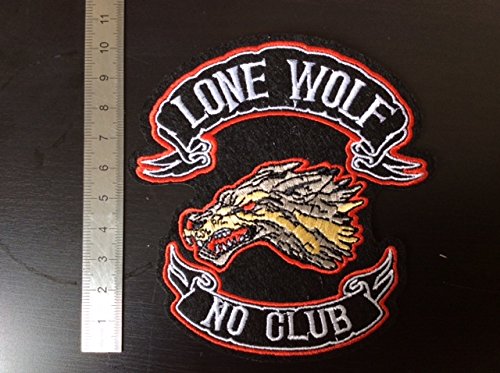 BLUE HAWAI Aufnäher Toppa Lone Wolf NO CLUB zum Aufbügeln, 1 Stück, Mittel, Blau, Einfacher Tier-Stil mit Wolf-Motiv, Nähpatch BLUE HAWAI Aufnäher Toppa Lone Wolf NO CLUB zum Aufbügeln, 1 Stück, Mittel, Blau, Einfacher Tier-Stil mit Wolf-Motiv, Nähpatch von BLUE HAWAI