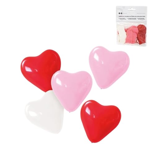 Herz-Luftballons, 30 cm, 5 Stück, Passionsfarben, für Valentinstag und romantische Abende von BLUECHOLON